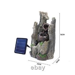 Water Feature Solar Fountain Garden LED Solar Powered Outdoor Cascade Waterfall