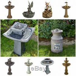 Water Fountain Solar Garden Water Feature Outdoor Patio Ornament Statue Decor