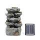 Water Fountain Solar Garden Water Feature Outdoor Pump Led Ornament Statue Decor