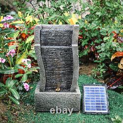 Water Fountain Solar Power Outdoor Garden Patio Stand Decor Feature Light Pump