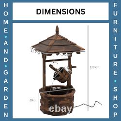 Water Fountain Wishing Well Barrel Design With Pump For Waterfall Carbonized Wood