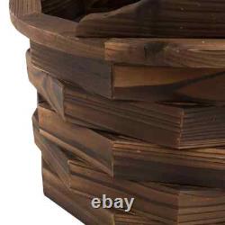 Water Fountain Wishing Well Barrel Design With Pump For Waterfall Carbonized Wood
