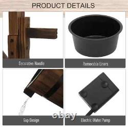Water Fountain Wishing Well Barrel Design With Pump For Waterfall Carbonized Wood