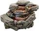 Water Fountain With Led Light Waterfall Creek Rock Garden Decor Tabletop Fount