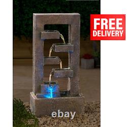 Water Solar Floating Cascading LED Feature Garden Fountain Deck Patio Freestandi