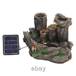 Waterfall Fountain LED Solar Powered Water Feature for Garden Patio / Porch 22