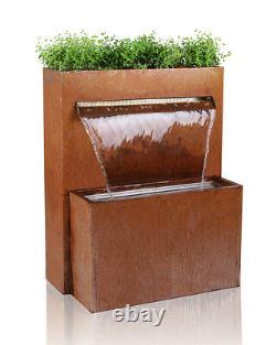 Waterfall Herb Planter Water Feature Fountain Cascade Urban Corten Steel Garden