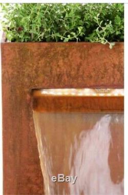 Waterfall Herb Planter Water Feature Fountain Cascade Urban Corten Steel Garden