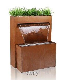 Waterfall Herb Planter Water Feature Fountain Cascade Urban Corten Steel Garden