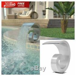 Waterfall Pool Fountain Stainless Steel Water Feature Garden Pond Decor Cascade