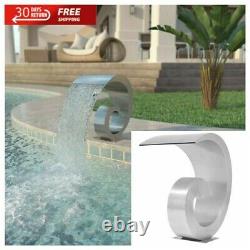 Waterfall Pool Fountain Stainless Steel Water Feature Garden Pond Decor Cascade