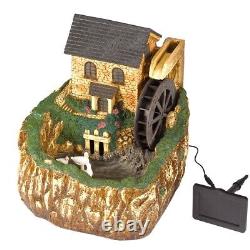 Watermill Solar Powered Fountain Outdoor Garden Water Feature with LED Light