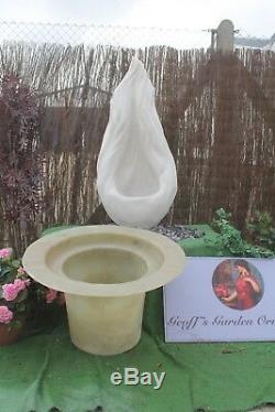 White Stone Garden Water Feature Fountain Flame Sculputre With Sump Resiviour