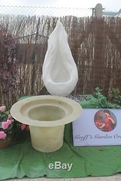 White Stone Garden Water Feature Fountain Flame Sculputre With Sump Resiviour