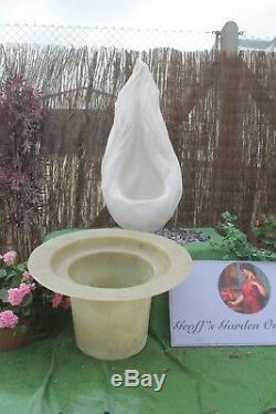 White Stone Garden Water Feature Fountain Flame Sculputre With Sump Resiviour