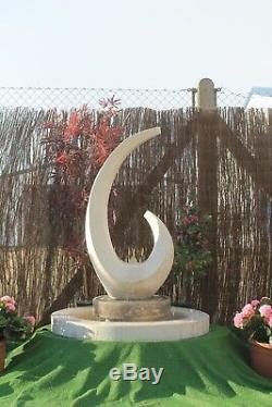 White Stone Garden Water Feature Fountain Shard Sculpter Sump With Surround