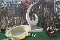 White Stone Garden Water Feature Fountain Shard Sculpter Sump With Surround