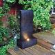 Wido Ripple Wall Water Fountain Garden Feature With Led Up Light Solar Powered