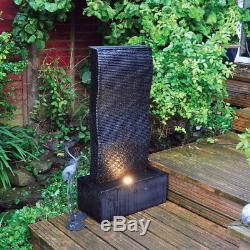 Wido RIPPLE WALL WATER FOUNTAIN GARDEN FEATURE WITH LED UP LIGHT SOLAR POWERED