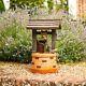 Wishing Well Solar Powered Fountain Cascading Water Feature Outdoor Garden Decor