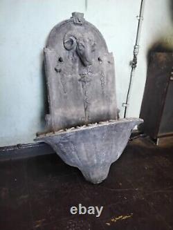 Wonderfull Antique Lead Wall Water Feature Fountain. Goat. Very Heavy. Old