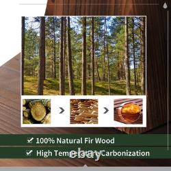 Wooden Barrel 2-Tier Garden Fountain Outdoor Patio Water Feature with Pump