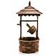 Wooden Garden Wishing Well Electric Pump Fountain With Water Bucket