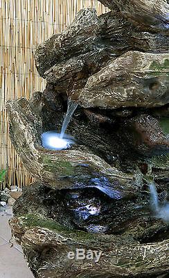 Wooden Log Cascade Water Feature Fountain Natural Country Wood Effect Garden