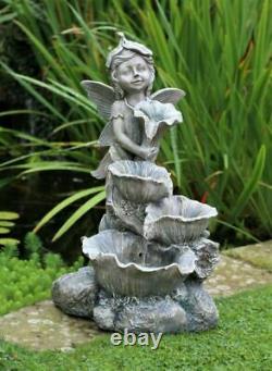 XL Large Fairy Angel Girl Outdoor LED Lights Garden Fountain Water Feature Decor