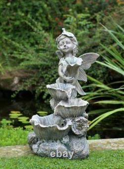 XL Large Fairy Angel Girl Outdoor LED Lights Garden Fountain Water Feature Decor