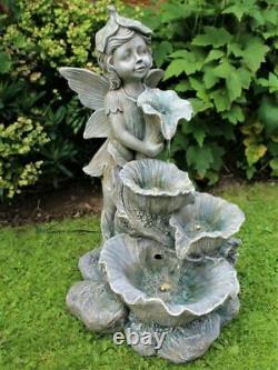 XL Large Fairy Angel Girl Outdoor LED Lights Garden Fountain Water Feature Decor