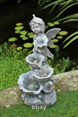 XL Large Fairy Angel Girl Outdoor LED Lights Garden Fountain Water Feature Decor