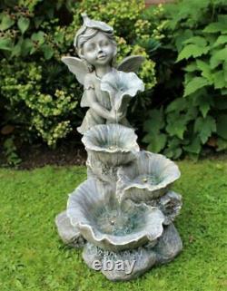 XL Large Fairy Angel Girl Outdoor LED Lights Garden Fountain Water Feature Decor