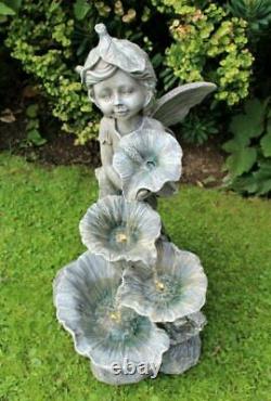 XL Large Fairy Angel Girl Outdoor LED Lights Garden Fountain Water Feature Decor