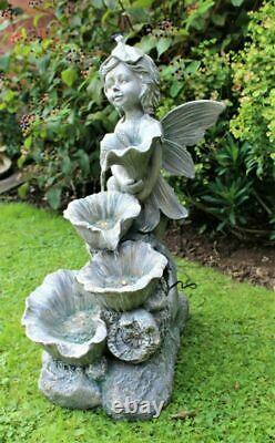 XL Large Fairy Angel Girl Outdoor LED Lights Garden Fountain Water Feature Decor