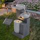 Xl Outdoor Cascading Pots Water Fountain Feature Garden Solar Led Resin Statues