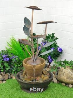 York Copper Cascade Mains Powered Garden Water Feature By Aqua Moda