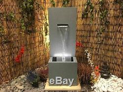 Zinc Fall Contemporary Garden Water Feature, Outdoor Fountain Great Value