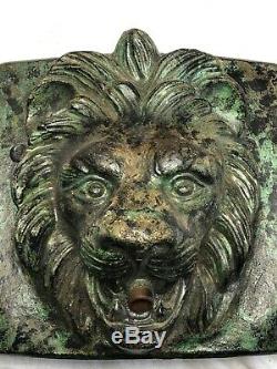 1 Bronzé Pierre Style Jardin Lion Mur Fontaine Masque Plaque Spout Eau Caractéristiques