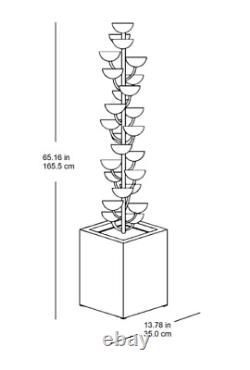 165cm (65) Fontaine en cascade de tasse Bloomington en acier revêtu de poudre 1.6m (5.4ft)