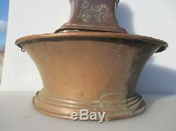 Antique Copper Réservoir Fontaine Trough Basin Bowl Planteur Eau Feature Swan Taps