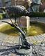Bronze Fountain Water Garden Feature Unique Heron / Cigogne / Grue 81cm Haut