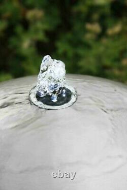 Brossé En Acier Inoxydable Sphere Water Feature Fontaine Jardin & Lumières 75cm