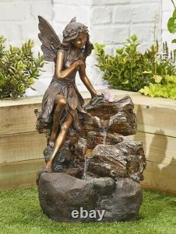 Caractéristique De L'eau De Jardin Pixie Déversements Fairy Facile Fontaine Autoportante Led Par Kelkay