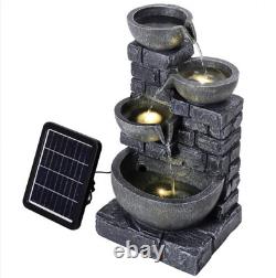 Caractéristique d'eau de jardin alimentée par énergie solaire avec éclairage LED intégré Fontaine d'eau
