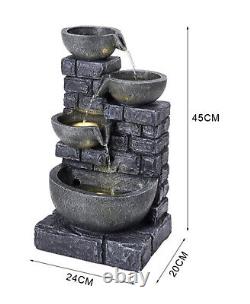 Caractéristique d'eau de jardin alimentée par énergie solaire avec éclairage LED intégré Fontaine d'eau