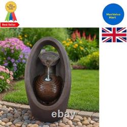 Caractéristique d'eau ovale en cascade avec lumières LED parfaite pour la sérénité du jardin