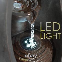 Caractéristique d'eau ovale en cascade avec lumières LED parfaite pour la sérénité du jardin