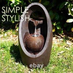 Caractéristique d'eau ovale en cascade avec lumières LED parfaite pour la sérénité du jardin