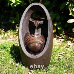 Caractéristique d'eau ovale en cascade avec lumières LED parfaite pour la sérénité du jardin